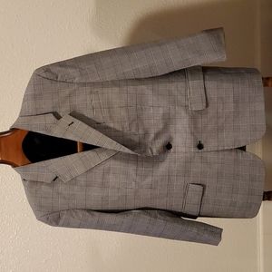 Carlo briani 44 Long Black and White Plaid Suit